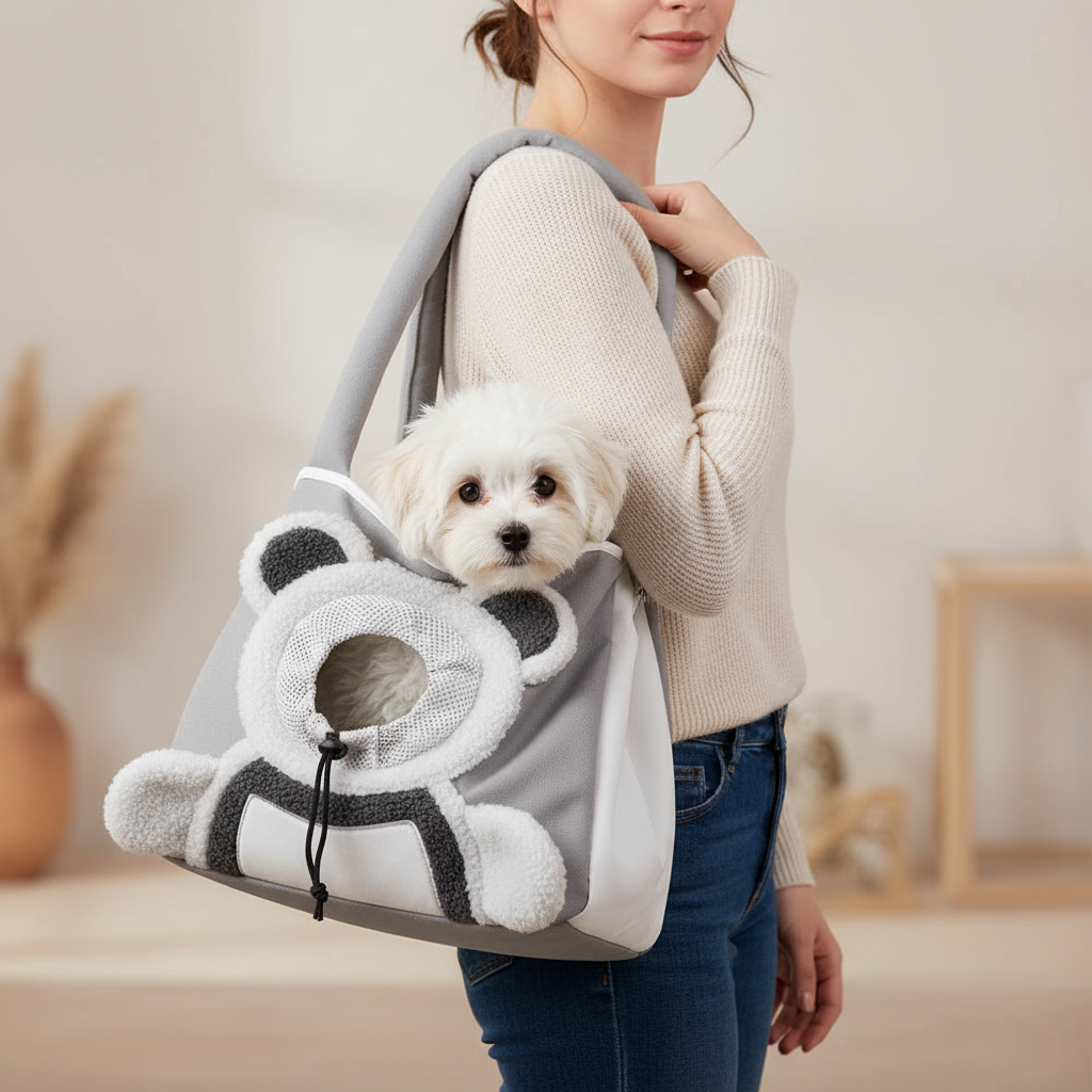 BOLSO TRANSPORTADOR PARA MASCOTAS DISEÑO ADORABLE