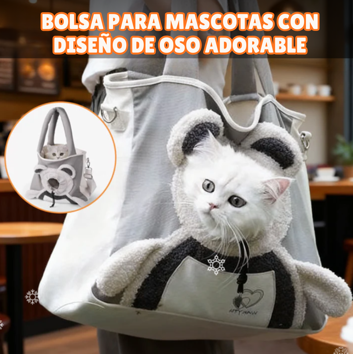 BOLSO TRANSPORTADOR PARA MASCOTAS DISEÑO ADORABLE
