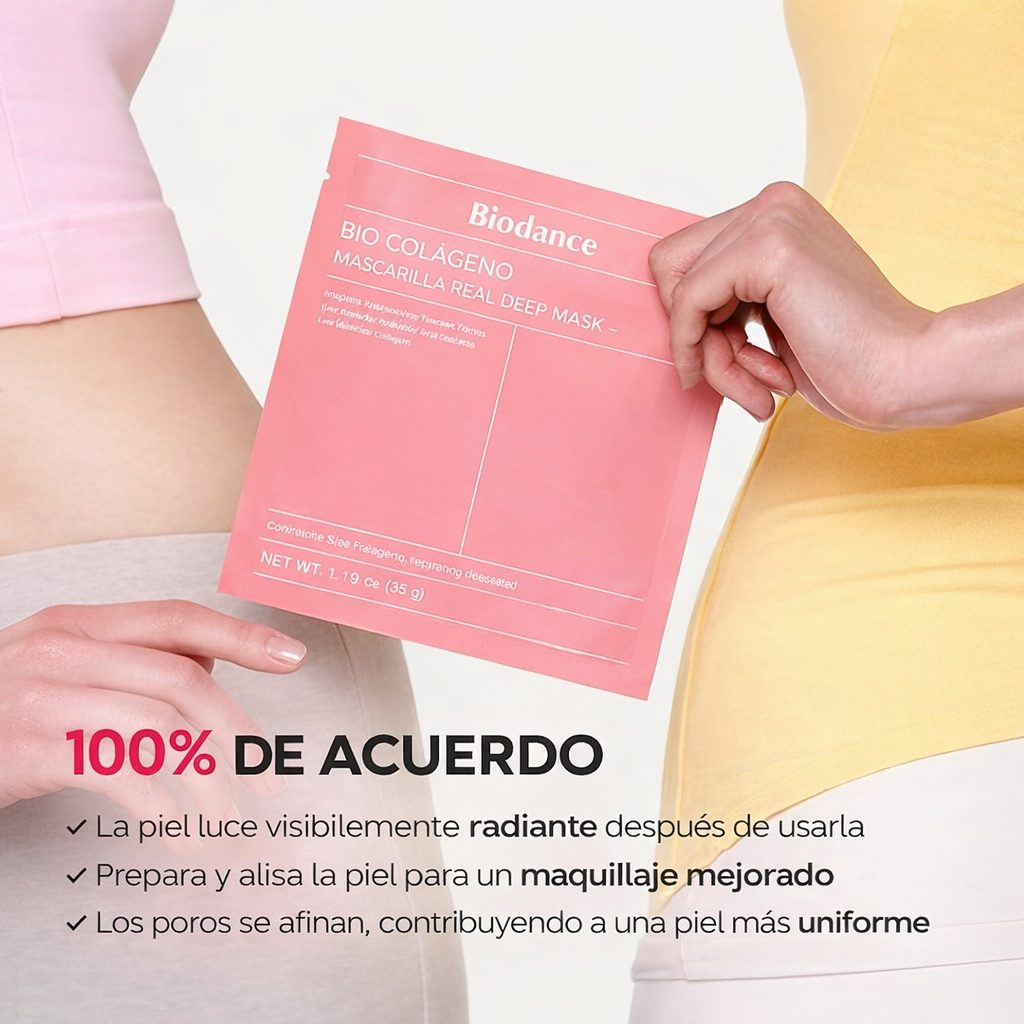 MASCARILLA FACIAL BIO COLÁGENO – HIDRATACIÓN PROFUNDA Y FIRMEZA TOTAL