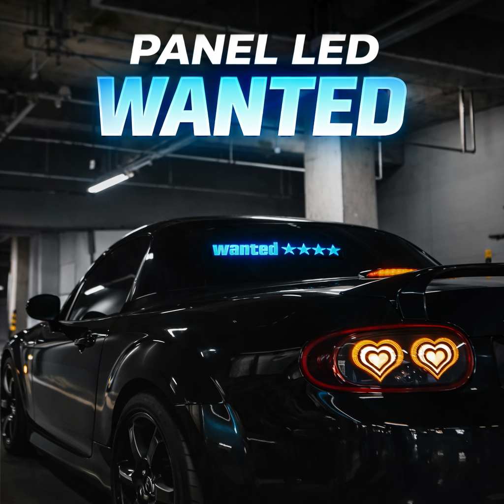 PANEL LED ANIMADO WANTED PARA AUTO