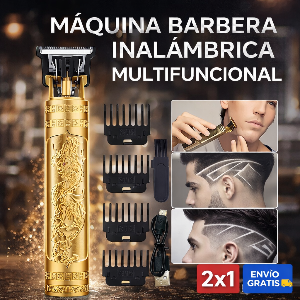 MÁQUINA BARBERA INALÁMBRICA MULTIFUNCIONAL | OFERTA 2X1