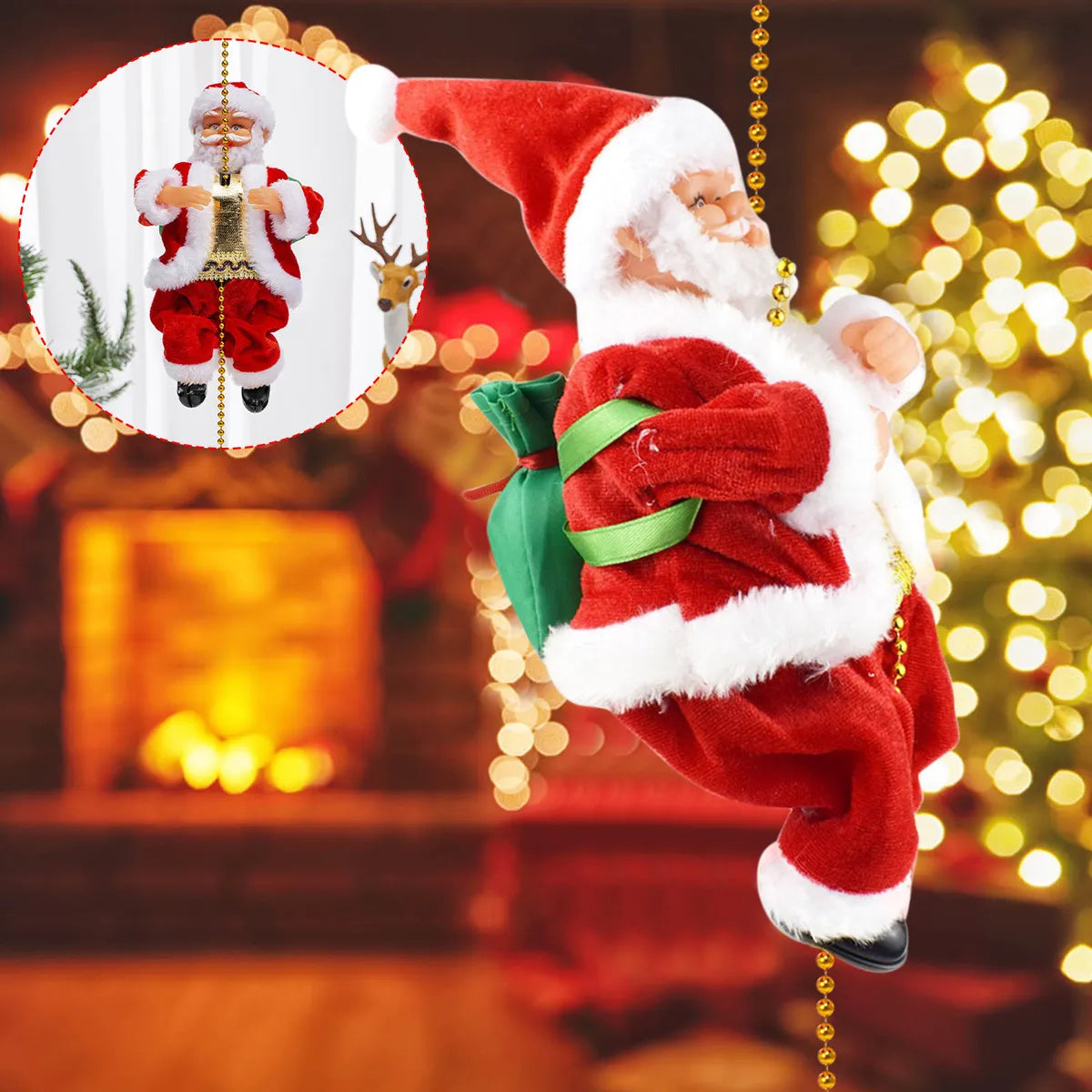 PAPÁ NOEL ESCALADOR - CON MOVIMIENTOS Y MELODÍAS NAVIDEÑAS