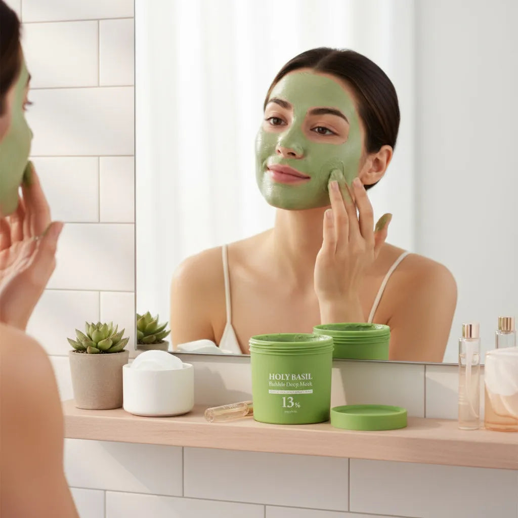 MASCARILLA FACIAL HOLY BASIL BUBBLE - LIMPIA POROS Y PUNTOS NEGROS