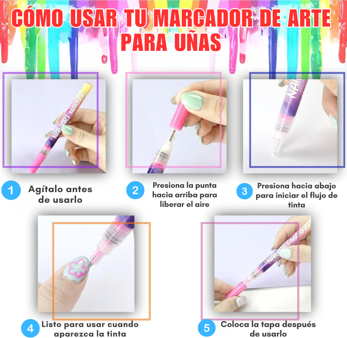 SET DE 12 MARCADORES ACRÍLICOS PARA DECORAR UÑAS