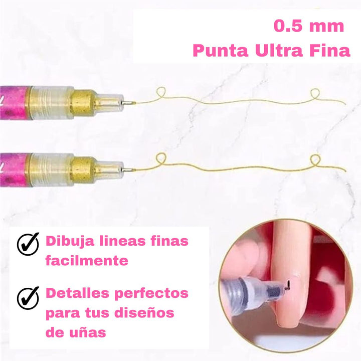 SET DE 12 MARCADORES ACRÍLICOS PARA DECORAR UÑAS